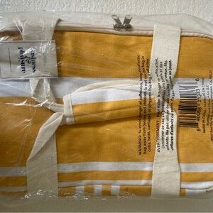 Yellow and White Striped Cooler Bag